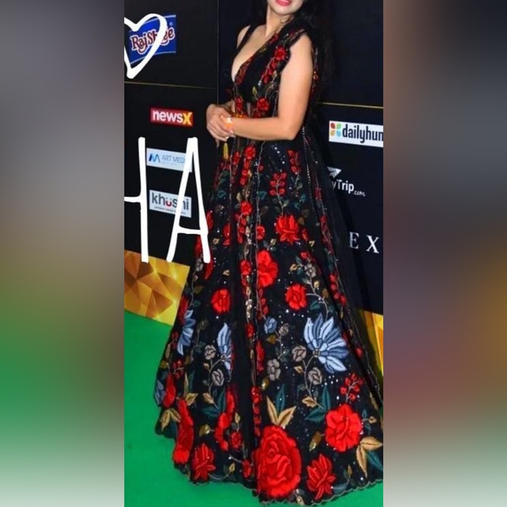 Black and Red Wedding Lengha
